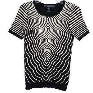 Marc by Marc Jacobs Black and White Short Sleeve Patterned Tee